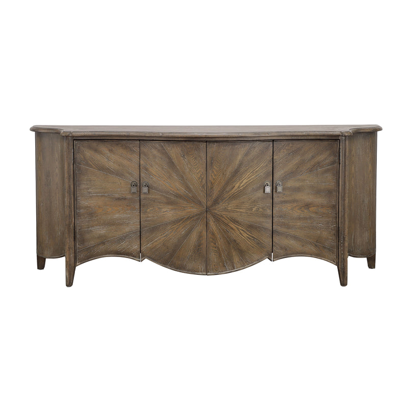 Fowler - Four Door Credenza - Aged Mixed Browns.