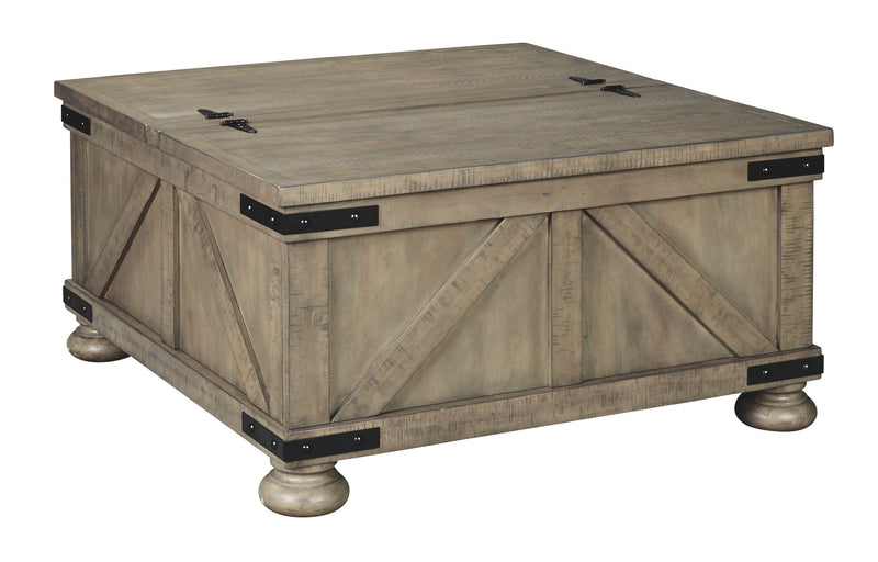 Aldwin - Gray - Cocktail Table With Storage - Square.