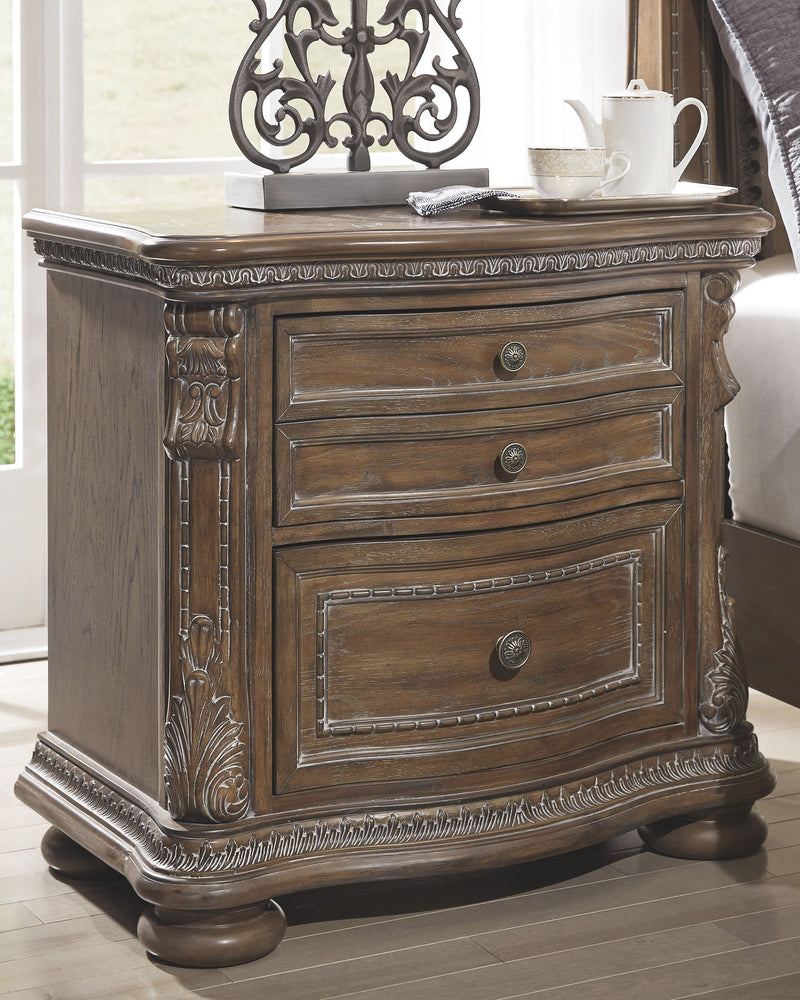 Charmond - Brown - Two Drawer Night Stand.