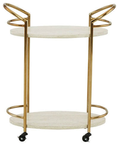 Tarica - Cream / Gold Finish - Bar Cart.