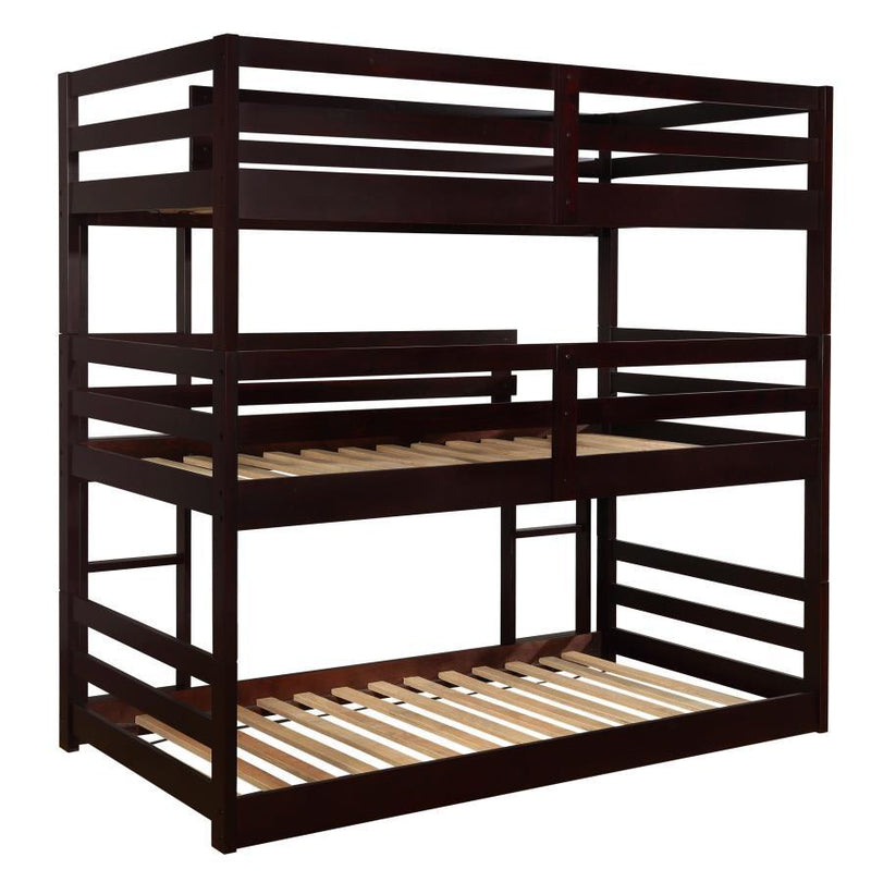 Sandler - Twin Triple Bunk Bed - Cappuccino.