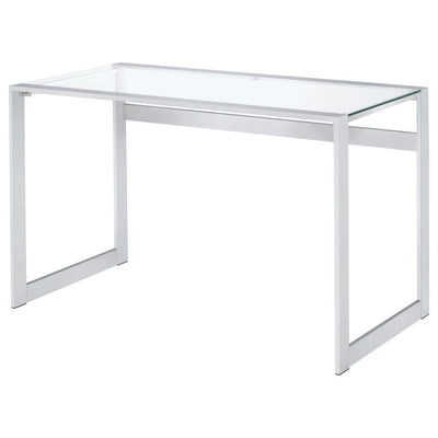 Hartford - Glass Top Writing Desk - Chrome.