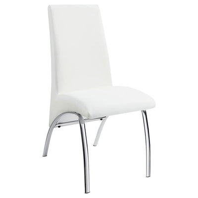 Bishop - Upholstered Side Chairs (Set of 2) - White and Chrome.