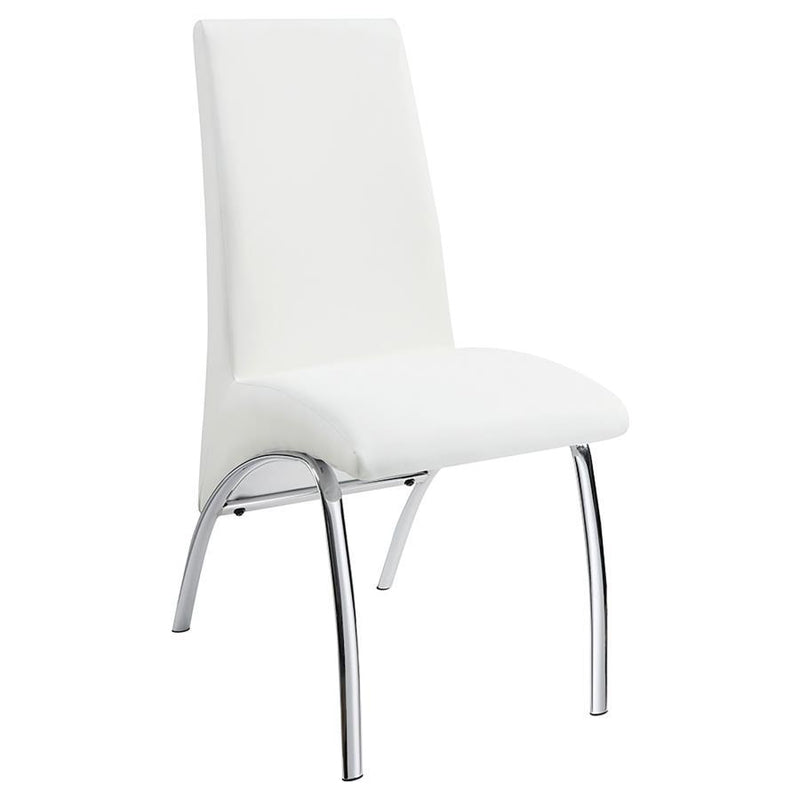 Bishop - Upholstered Side Chairs (Set of 2) - White and Chrome.