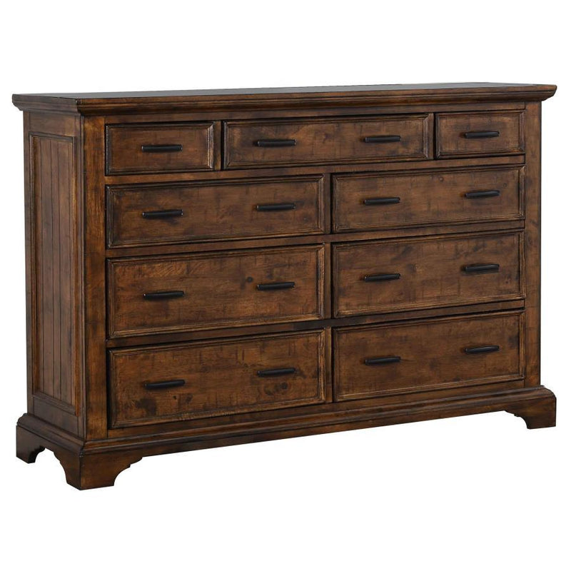 Elk Grove - 9-Drawer Dresser With Jewelry Tray - Vintage Bourbon.