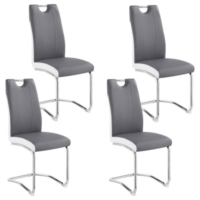 Brooklyn - Upholstered Side Chairs With S-Frame (Set of 4) - Grey and White.