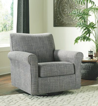 Renley - Ash - Swivel Glider Accent Chair.