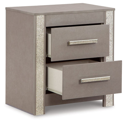 Surancha - Gray - Two Drawer Night Stand.