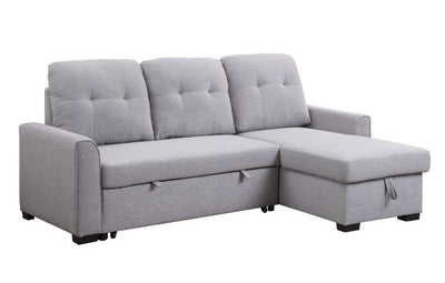 Amboise - Sectional Sofa - Light Gray Fabric - Grand Furniture GA