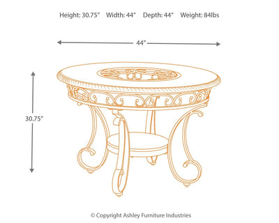 Glambrey - Brown - Round Dining Room Table.