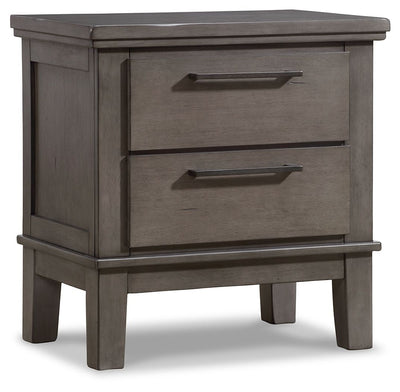 Hallanden - Gray - Two Drawer Night Stand.