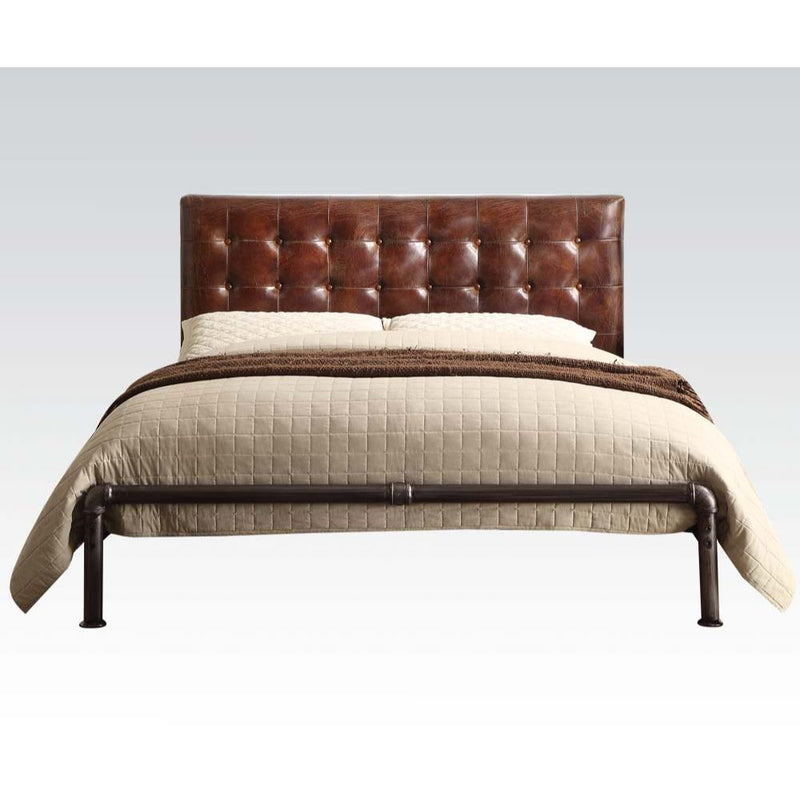 Brancaster - Queen Bed - Vintage Brown Top Grain Leather - Grand Furniture GA