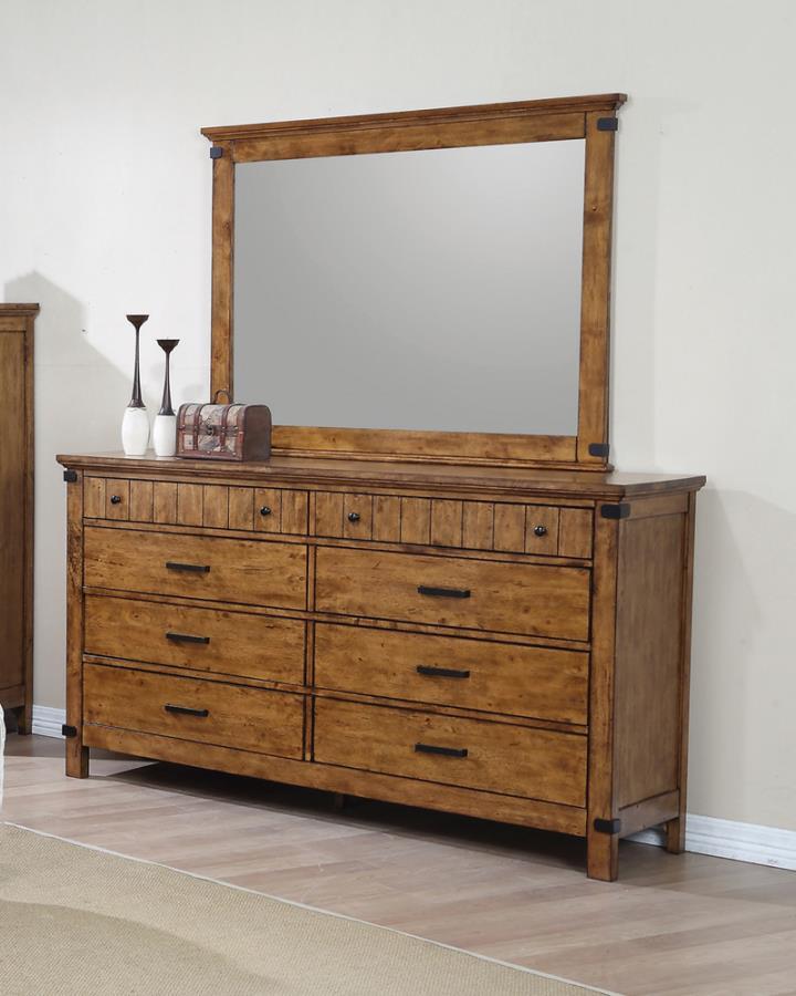 Brenner - Rectangular Dresser Mirror - Rustic Honey.