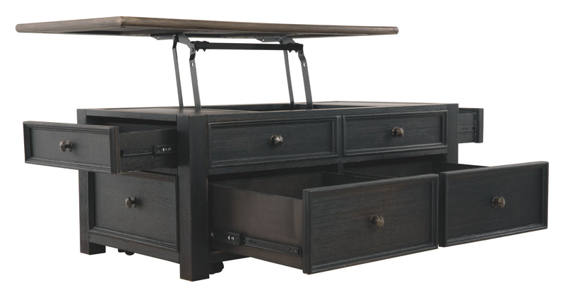 Tyler - Grayish Brown / Black - Lift Top Cocktail Table.