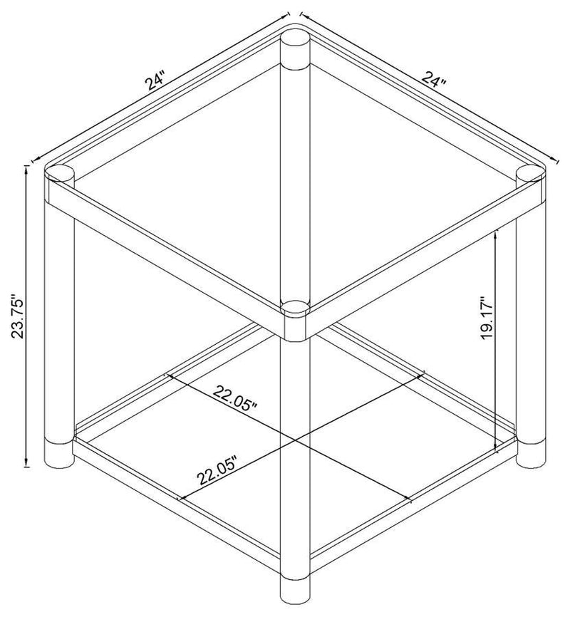 Anne - End Table With Lower Shelf - Chrome And Clear - End Tables - Grand Furniture GA