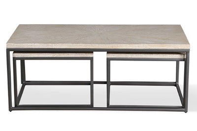 Crossings Monaco - Rectangular Nesting Cocktail Table - Weathered Blanc