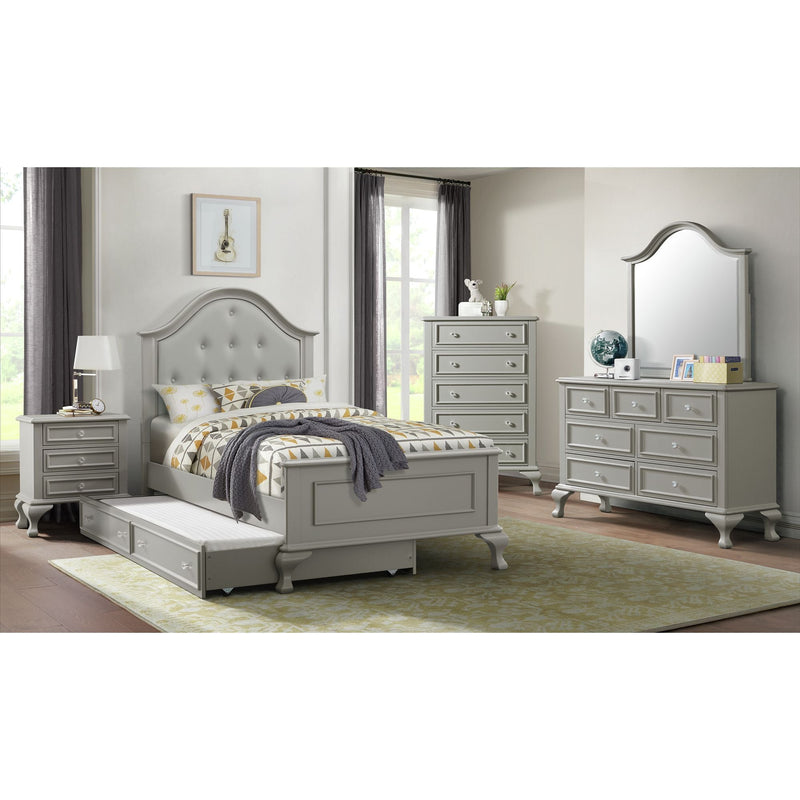 Jesse - Full Panel Bed With Trundle - Gray