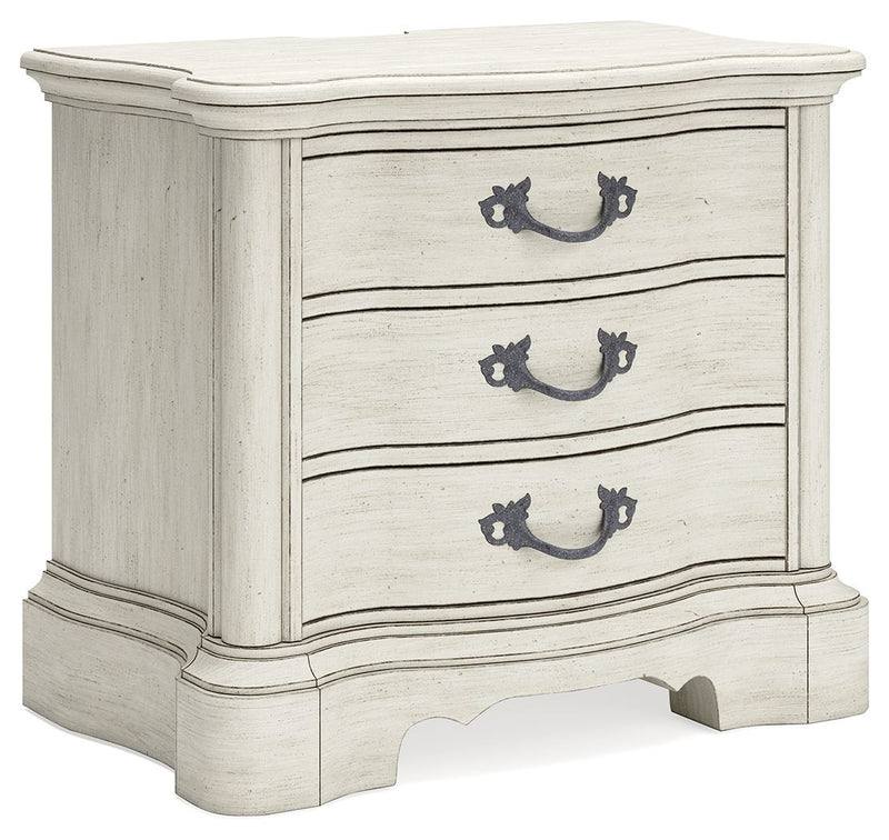 Arlendyne - Antique White - Three Drawer Night Stand.