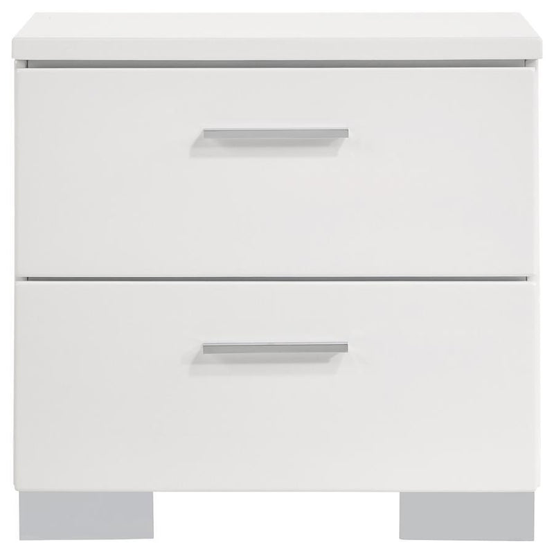 Felicity - 2-Drawer Nightstand - Glossy White.