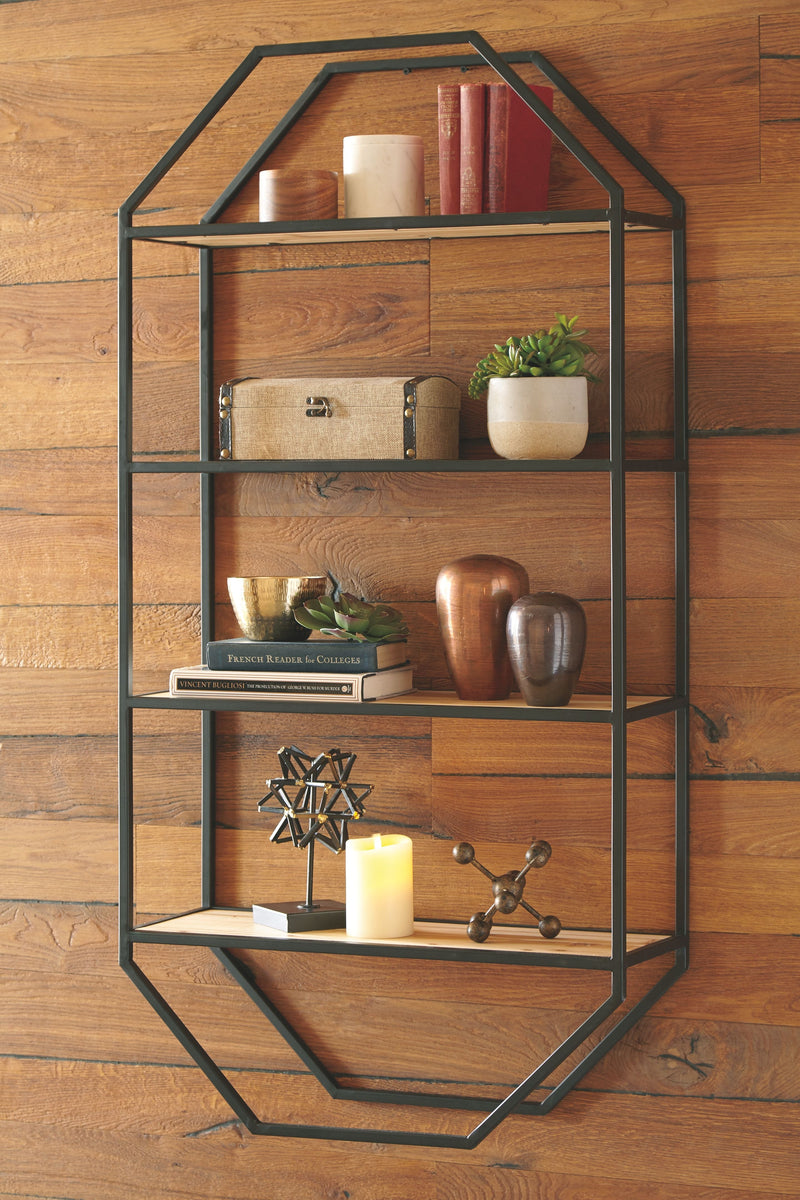 Elea - Black / Natural - Wall Shelf.