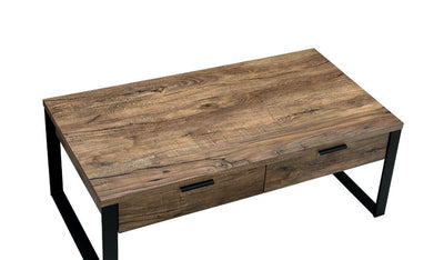 Aflo - Coffee Table - Weathered Oak & Black Finish - Grand Furniture GA