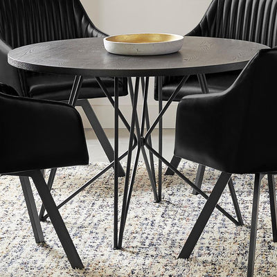 Rennes - Round Table - Black and Gunmetal.