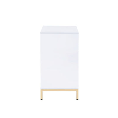 Ottey - Cabinet - White High Gloss & Gold