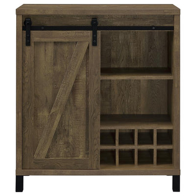 Arlington - Bar Cabinet With Sliding Door - Rustic Oak.