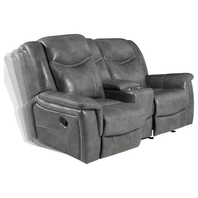 Conrad - Upholstered Motion Loveseat - Cool Grey.