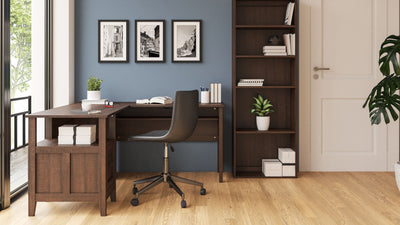 Camiburg - Warm Brown - 2-Piece Home Office Desk.
