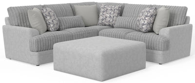 Titan - 2 Piece Sectional With Comfort Coil Seating, 45" Cocktail Ottoman And 8 Accent Pillows Included - Moonstruck