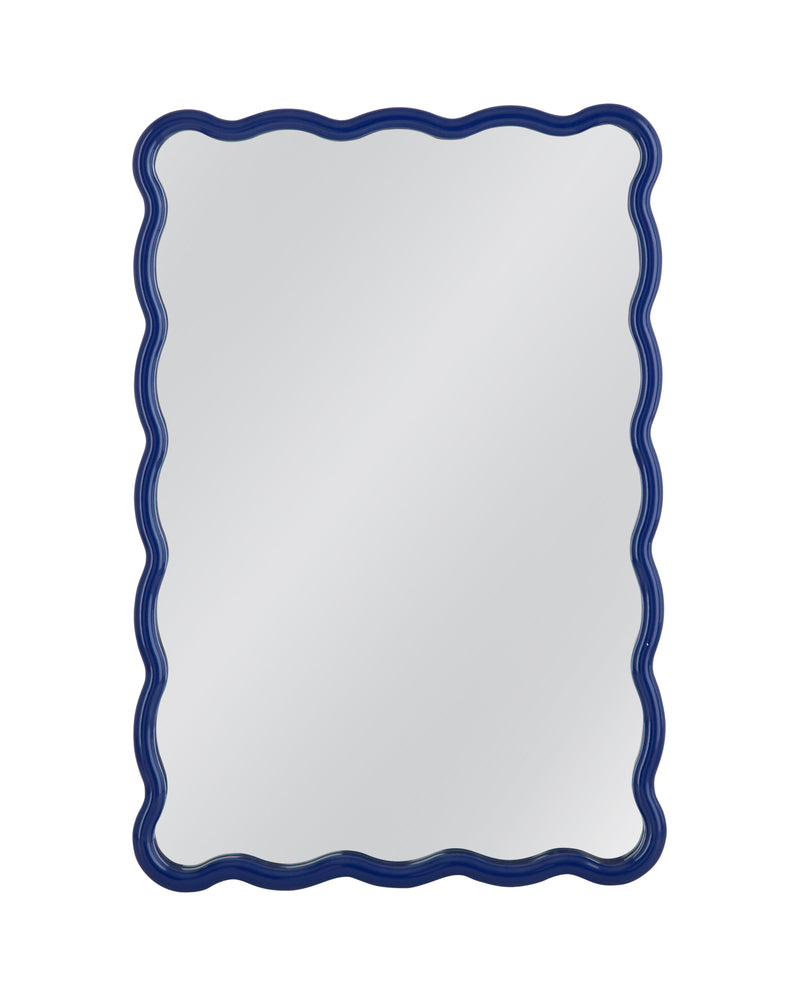 Camellia - Rectangular Wall Mirror - Blue