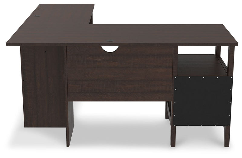 Camiburg - Warm Brown - 2-Piece Home Office Desk.
