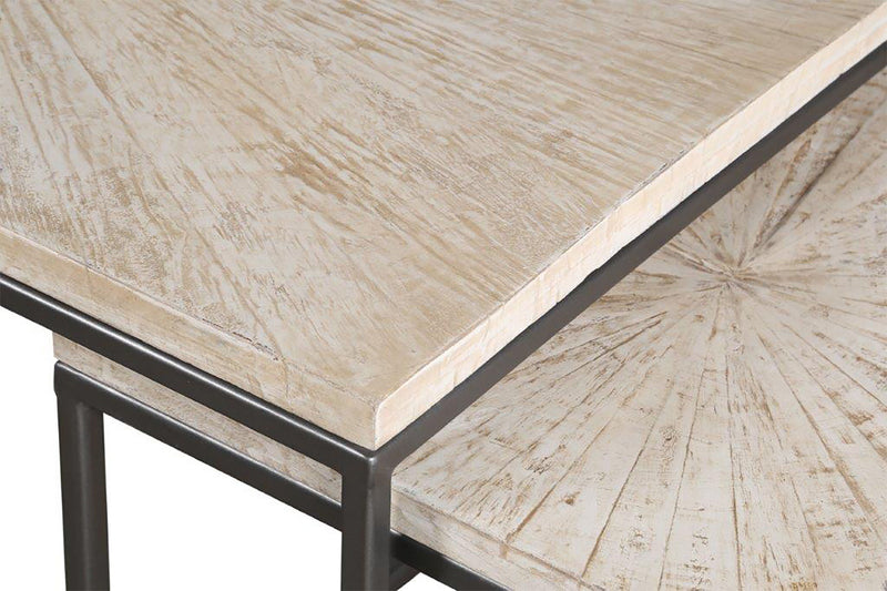 Crossings Monaco - Rectangular Nesting Cocktail Table - Weathered Blanc