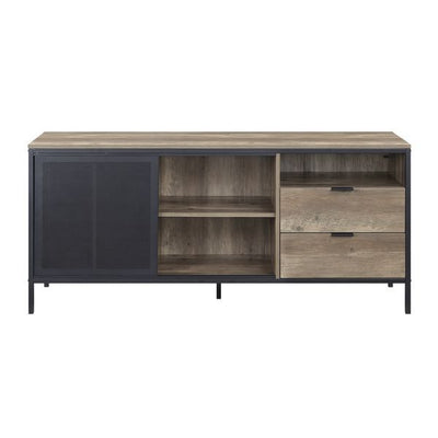 Nantan - TV Stand - Rustic Oak & Black Finish - 28"