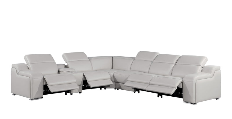 1116 - Power Reclining Italian Leather Sectional