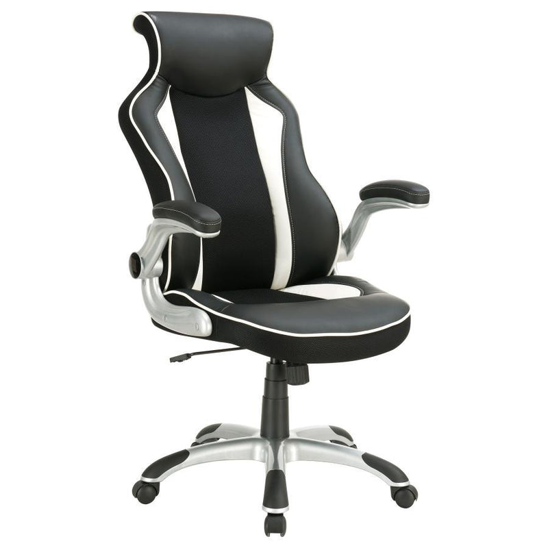 Dustin - Adjustable Height Office Chair - Black and Silver.