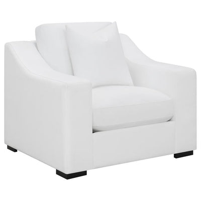 Ashlyn - Upholstered Sloped Arms Chair - White - Grand Furniture GA