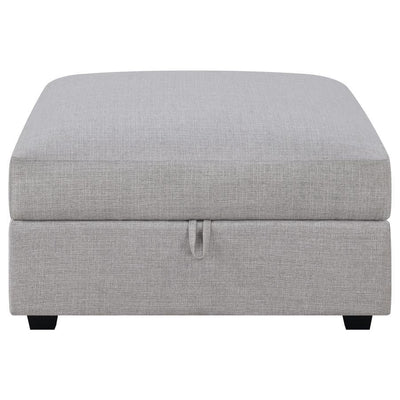 Cambria - Upholstered Square Storage Ottoman - Grey.