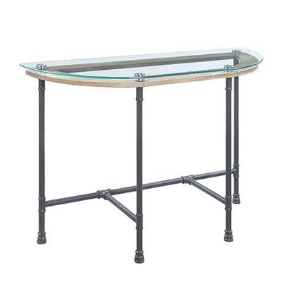 Brantley - Side Table - Clear Glass & Sandy Gray Finish - Grand Furniture GA