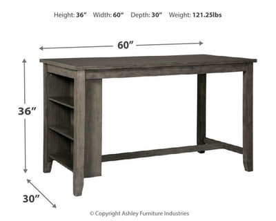 Caitbrook - Gray - Rect Dining Room Counter Table.