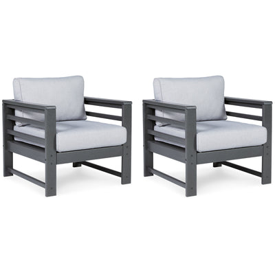 Amora - Charcoal Gray - Lounge Chair W/Cushion (Set of 2) - Grand Furniture GA