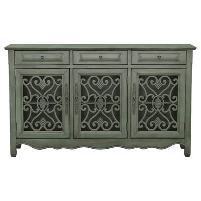 Madeline - 3-Door Accent Cabinet - Antique Green