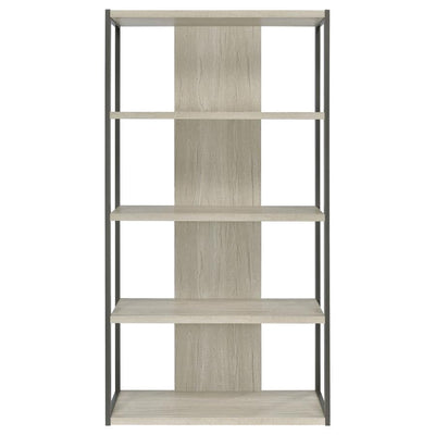 Loomis - 4-Shelf Bookcase - Whitewashed Gray