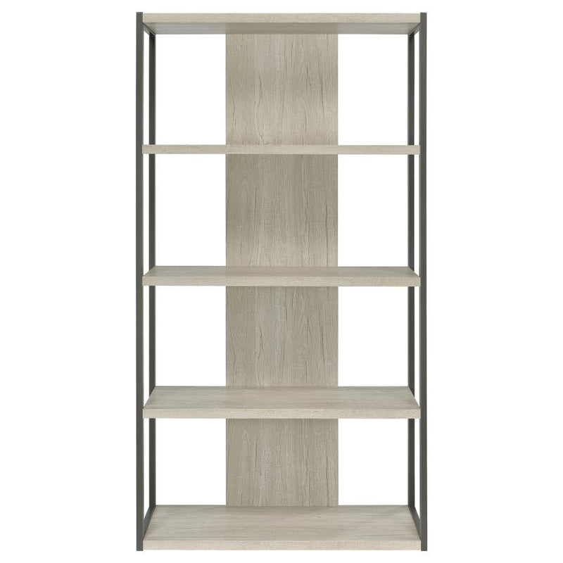 Loomis - 4-Shelf Bookcase - Whitewashed Gray