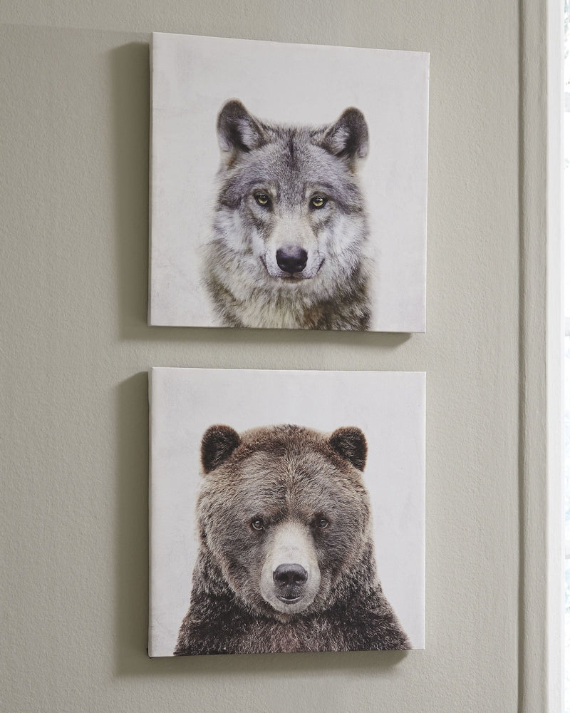 Albert - Gray / Brown - Wall Art Set (Set of 2).