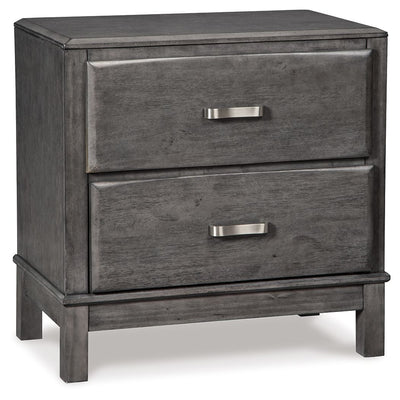 Caitbrook - Gray - Two Drawer Night Stand.