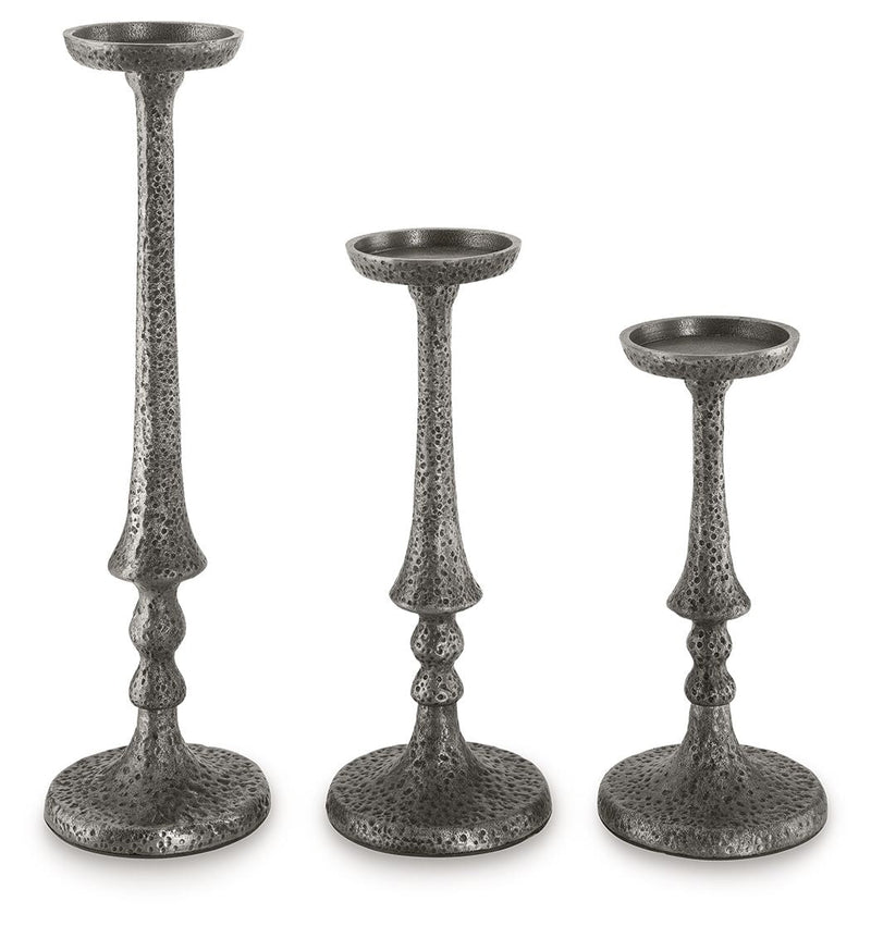 Eravell - Pewter Finish - Candle Holder Set (Set of 3).