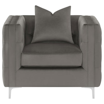 Phoebe - Tufted Tuxedo Arms Chair - Urban Bronze