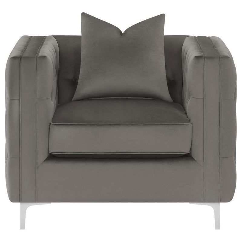 Phoebe - Tufted Tuxedo Arms Chair - Urban Bronze